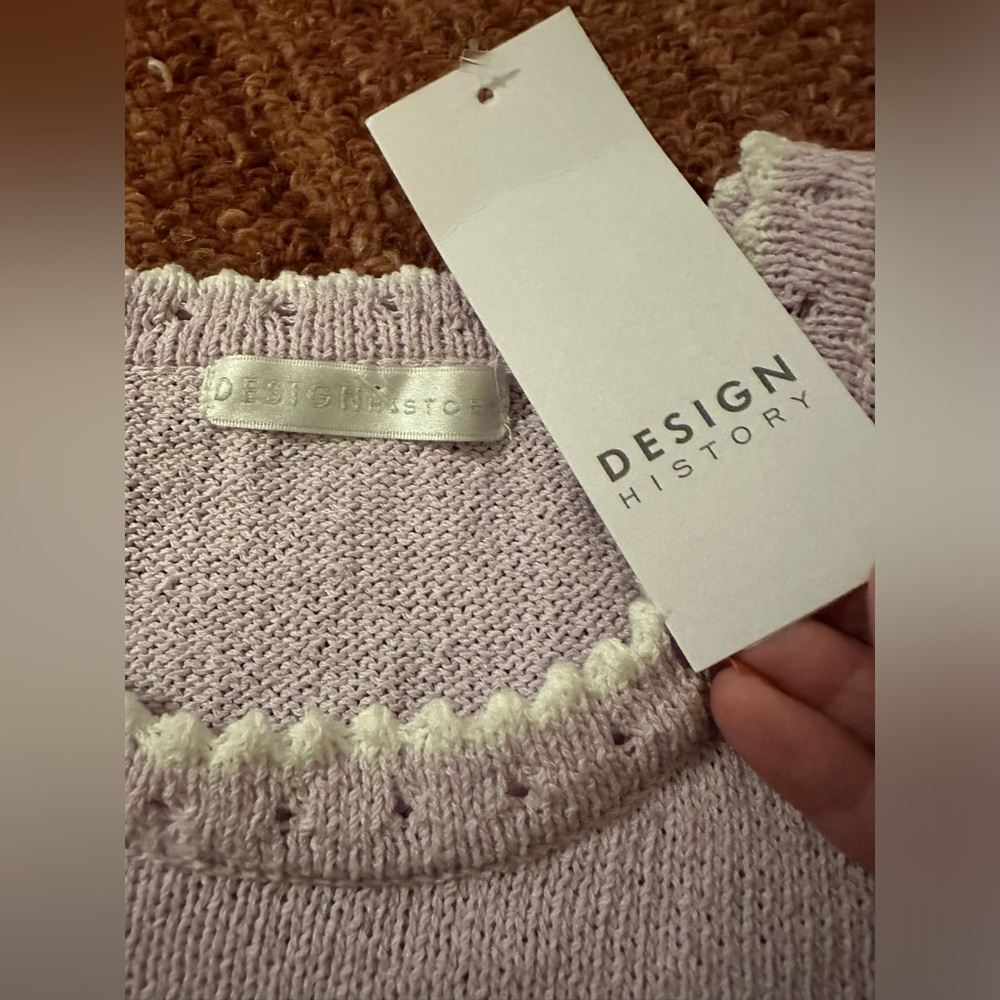 NWT Lilac purple knit Design History ruffle sweater size small - Picture 7 of 7